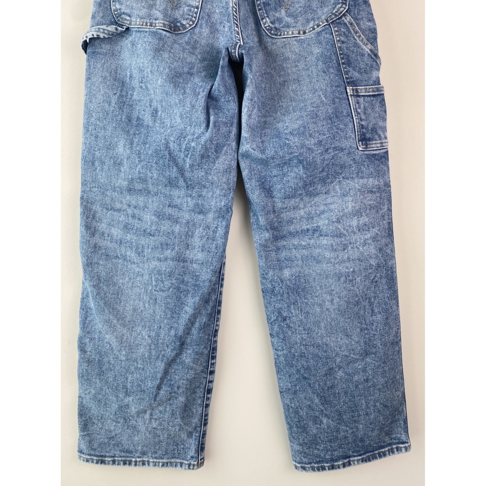 Wrangler Womens Carpenter Jeans 28 Blue High Rise Straight Leg Utility 90s Baggy - Picture 12 of 16